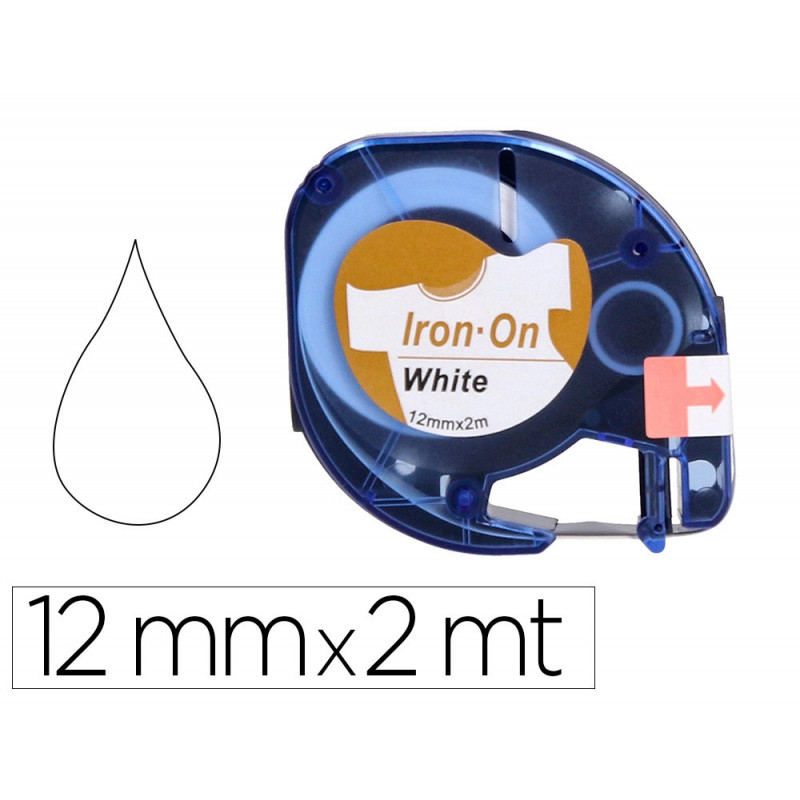 Ruban titreuse q-connect 12mm x 2 mt noir-blanc support polyester letratag 018769