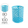 Pot a crayons q-connect motif metallique hauteur 100 mm diametre 80mm coloris turquoise