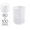 Pot a crayons q-connect motif metallique hauteur 100 mm diametre 80mm coloris blanc