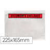Pochette documents ci-inclus q-connect auto-adhesive transparente 225x165mm texte anglais paquet 1000 unites