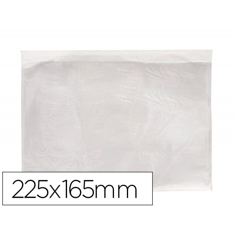 Pochette porte-documents q-connect auto-adhesive transparente 225x165mm paquet 100 unites