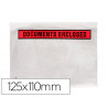 Pochette documents ci-inclus q-connect auto-adhesive transparente 125x110mm texte anglais paquet 100 unites