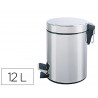 Poubelle metallique q-connect avec pedale chrome capacite 12 litres dim. 250x380mm