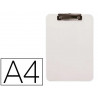 Porte-bloc q-connect plastique rigide epaisseur 2,5mm a4 210x297mm pince metallique coloris blanc