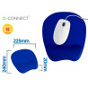 Tapis souris q-connect repose-poignet ergonomique mousse grand confort facilement nettoyable coloris bleu