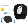 Tapis souris q-connect repose-poignet ergonomique mousse grand confort facilement nettoyable coloris noir