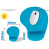 Tapis souris q-connect repose-poignet mousse augmente confort facilement nettoyable coloris turquoise