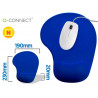 Tapis souris q-connect repose-poignet mousse augmente confort facilement nettoyable coloris bleu
