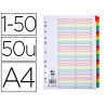 Intercalaire q-connect numérique plastique 25 positions a4 210x297mm carte mylar 50 touches