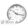 Horloge q-connect murale design actuel grande lisibilité 1 pile aa non fournie diamètre 60cm gris chromé