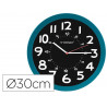 Horloge q-connect murale plastique design moderne couleur vive 1 pile aa non fournie diamètre 30cm bleu
