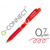 Roller q-connect écriture moyenne 0.7mm encre effaçable grip préhension gomme sertie coloris rouge