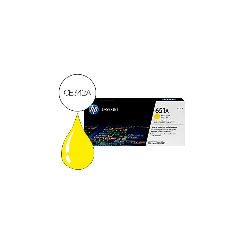 Toner laser hp 651a couleur jaune 16000p