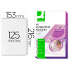 Pochette plastification q-connect autoadhésive 2 faces format a5 125 microns antistatique boîte 100 unités