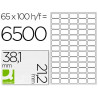 Étiquette adhésive q-connect 38.1x21.2mm coins droits imprimante jet d'encre laser copieur 100 feuilles 6500 unités