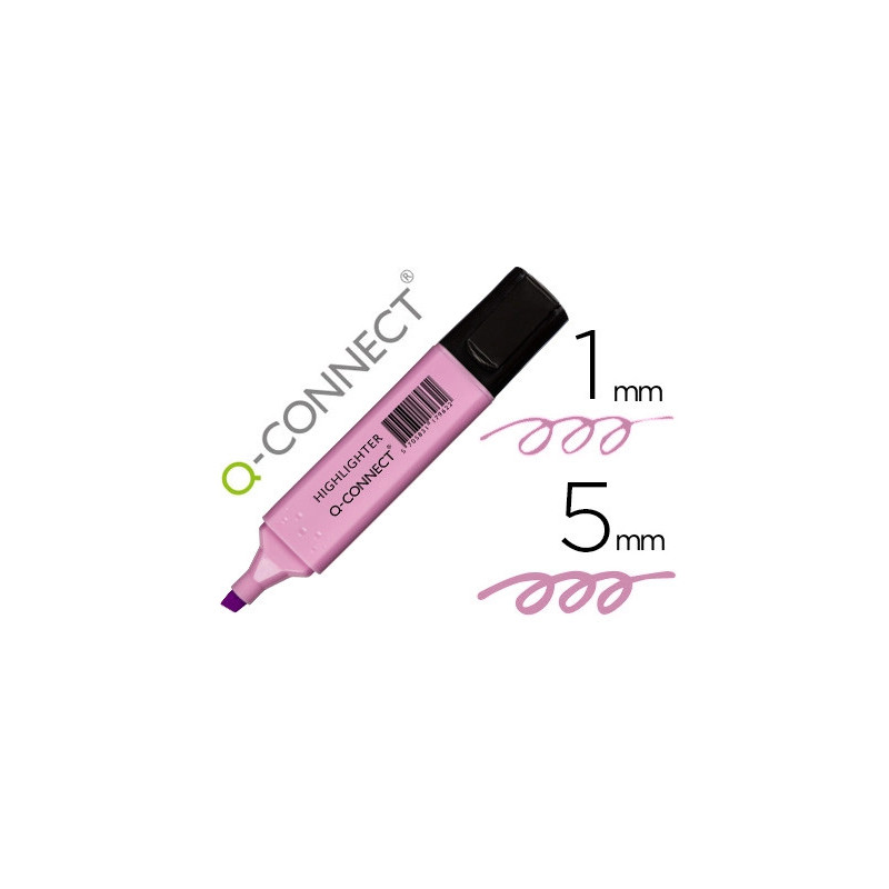 Surligneur q-connect pastel tracé 2/5 mm pointe biseautée coloris violet