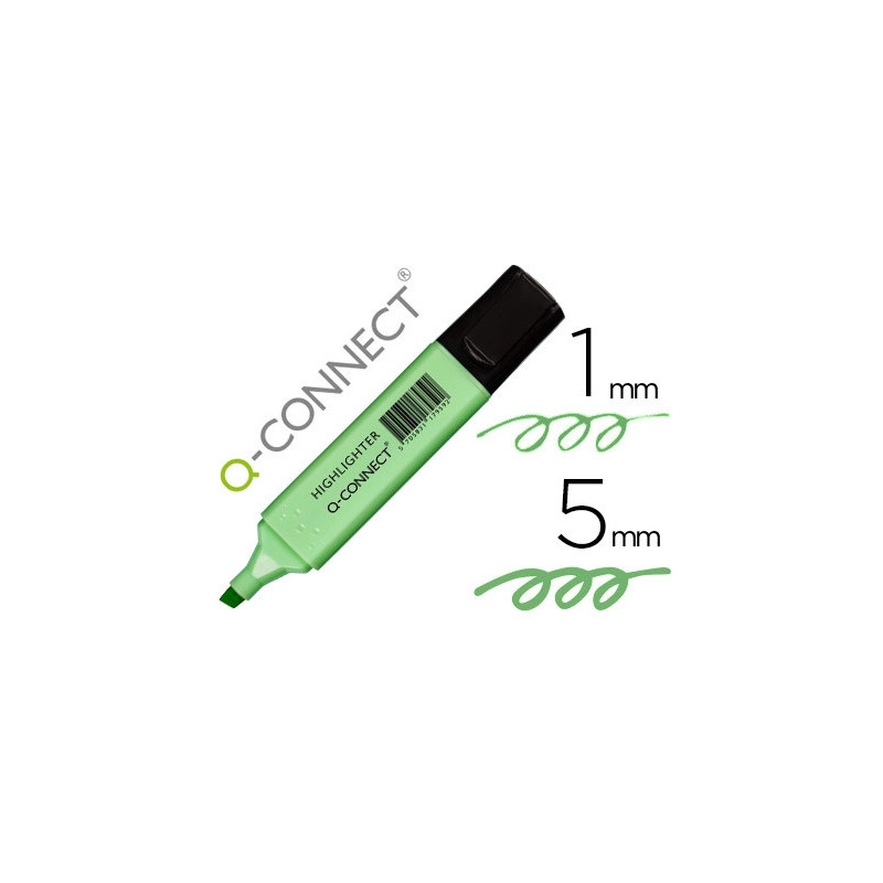Surligneur q-connect pastel tracé 2/5 mm pointe biseautée coloris vert