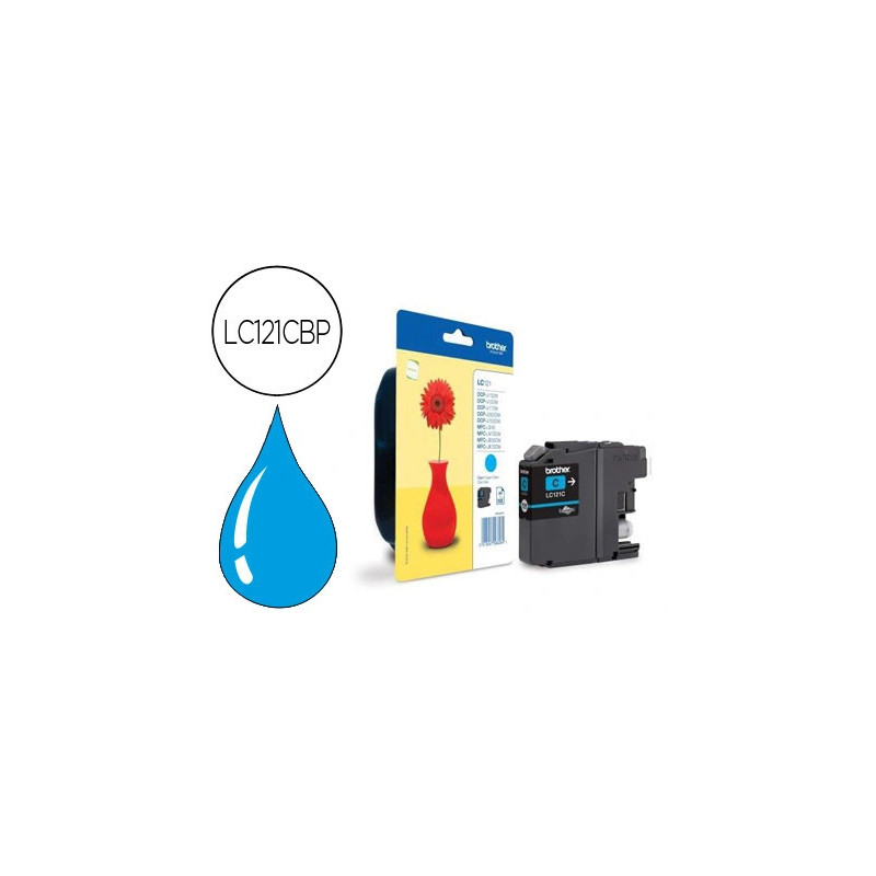 Cartouche brother jet d'encre lc121cbp couleur cyan