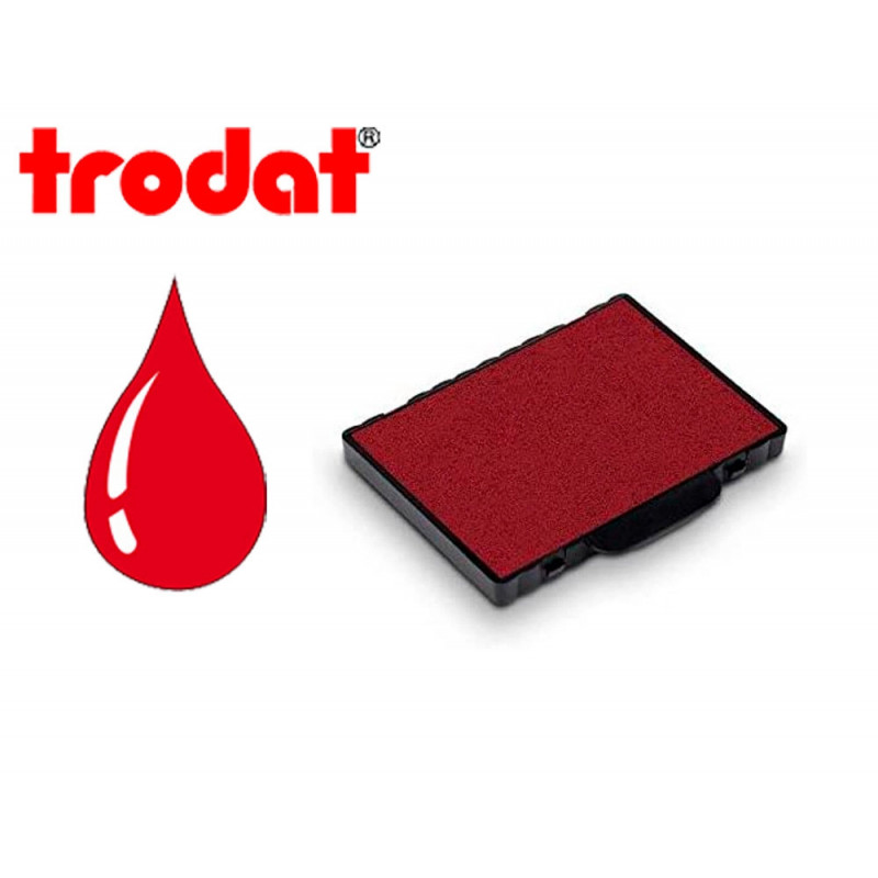 Cassette encrage trodat 6/58c pour tampon professionnal metal line 5274/5474/5208/5480/55512/55418 coloris rouge