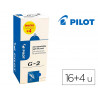 Roller pilot g2 pointe méta l conique 0,7mm bille carbure tungstène encre visible coloris bleu pack 16 + 4 offerts