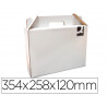 Carton valisette q-connect porte-documents 355x120x258 mmavec anses boite pour envoi ettransport coloris blanc