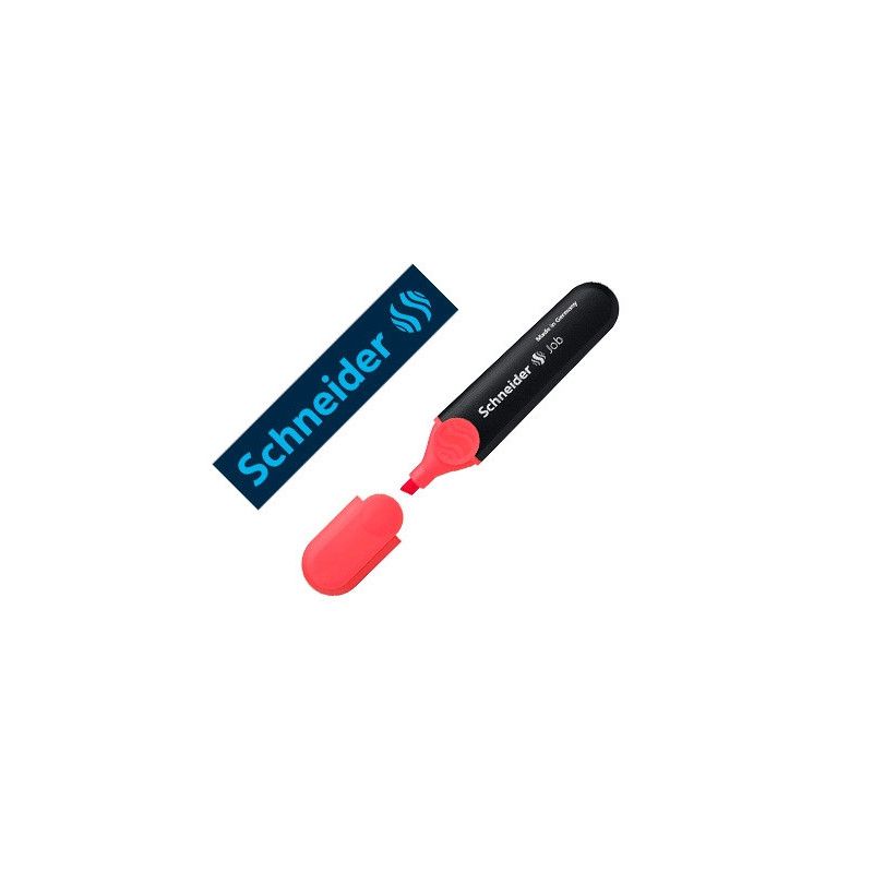 Surligneur schneider job pointe biseautee rechargeable avec maxx 660 refill station resiste evaporation rouge