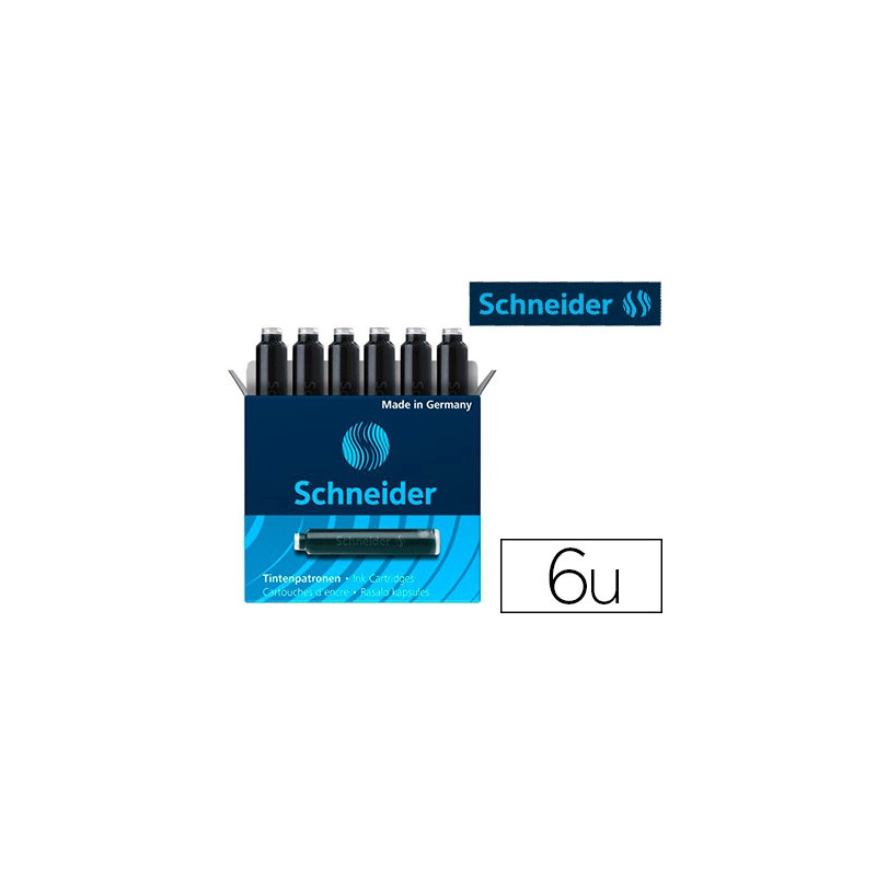 Cartouche encre schneider noire boite 6 pieces