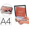 Cadre affichage q-connect magnétique a4 dos adhésif repositionnable coloris noir pack 2 unités