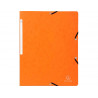 Chemise exacompta sans rabat carte lustrée 4,5/10e a4 24x32cm étiquette dos élastique coloris orange