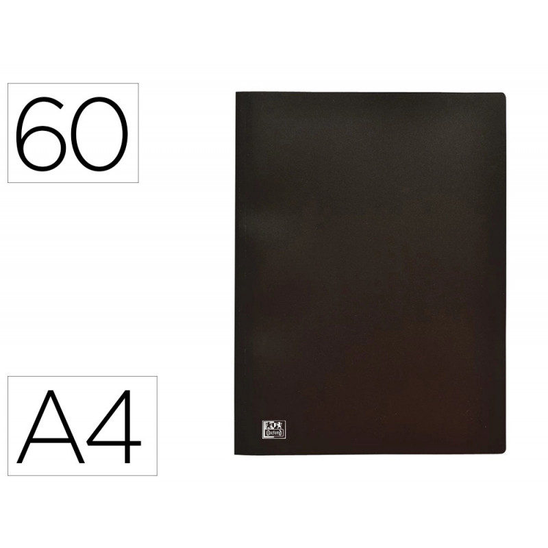 Protege-documents oxford standup a4 couverture polypropylene souple 60 pochettes 120 vues coloris noir (76539)