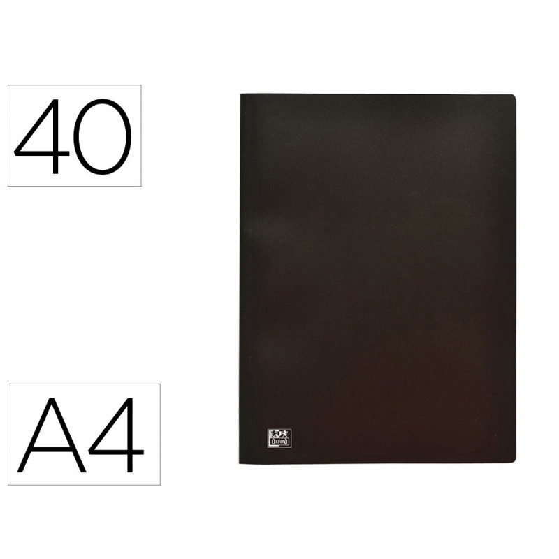 Protege-documents oxford standup a4 couverture polypropylene souple 40 pochettes 80 vues coloris noir