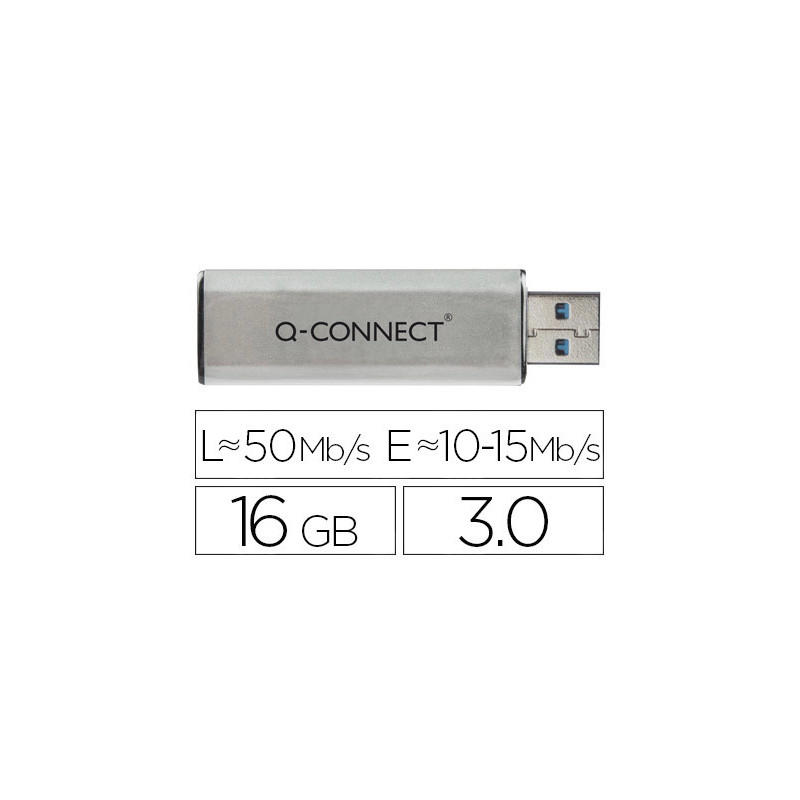 Clé usb q-connect 3.0 16gb lecture175mb/s écriture 60mb/s rétractable interface superspeed 3.0 compatible usb 2.0