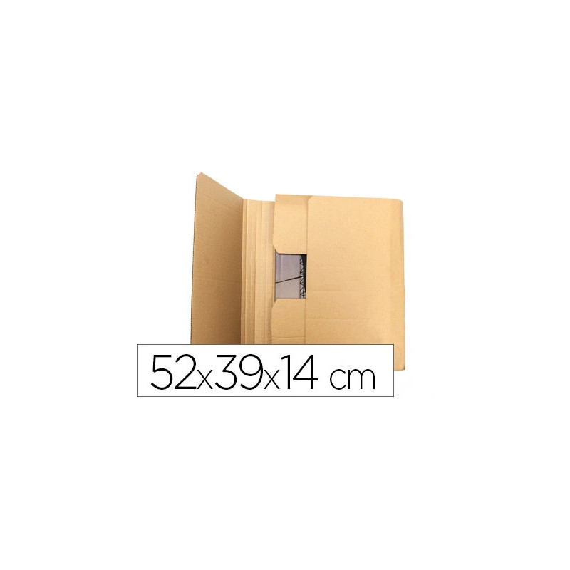 Boite carton q-connect speciale emballage livres catalogues revues dossiers montage facile cannelure 3mm 520x390x140mm