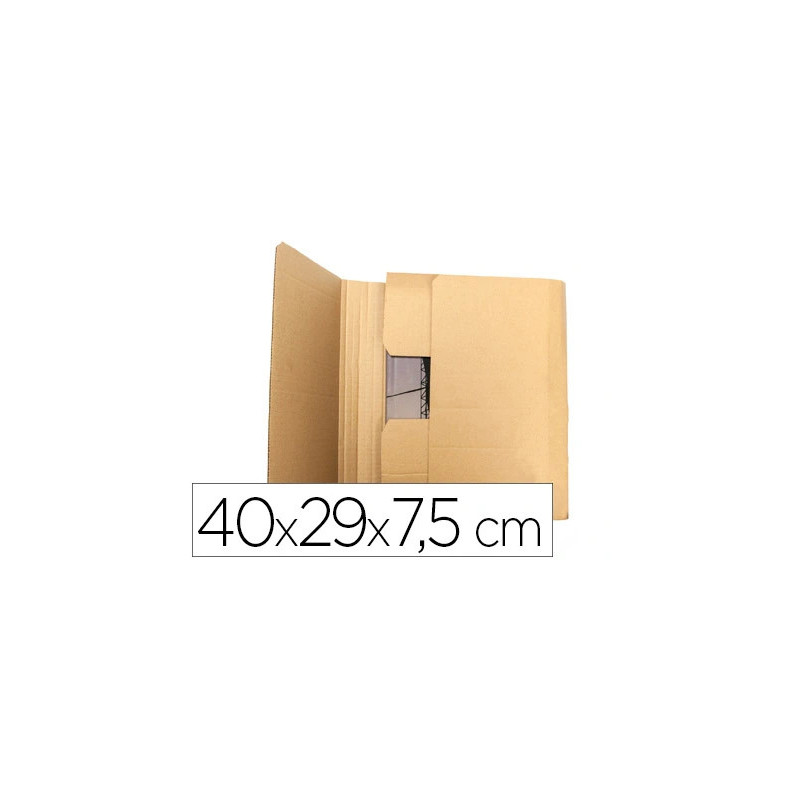 Boite carton q-connect speciale emballage livres catalogues revues dossiers montage facile cannelure 3mm 400x290x75mm