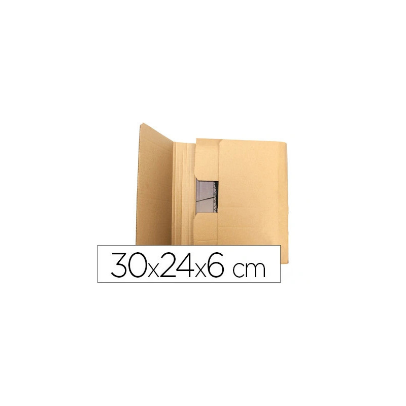 Boite carton q-connect speciale emballage livres catalogues revues dossiers montage facile cannelure 3mm 300x240x60mm