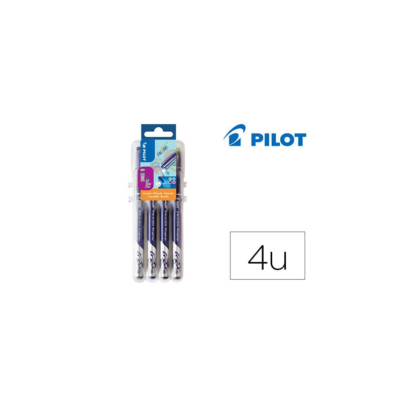 Stylo-feutre pilot evolutive pointe moyenne coloris turquoise vert clair violet rose set de 4 unités