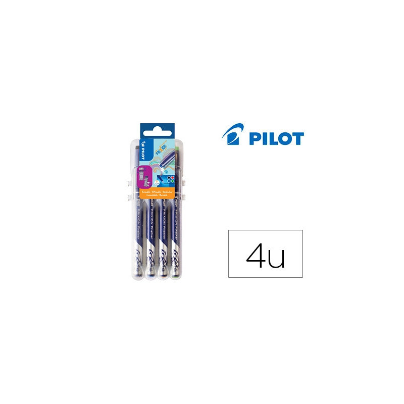 Stylo-feutre pilot evolutive pointe moyenne coloris noir bleu rouge vert set de 4 unités