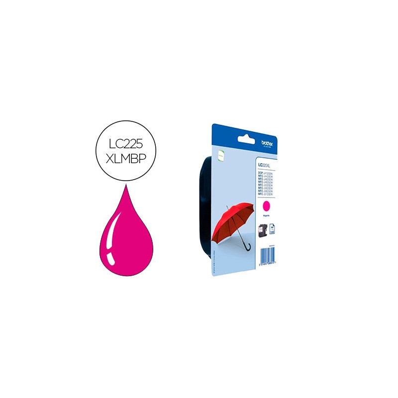 Cartouche brother jet d'encre originale lc225xlm couleur magenta