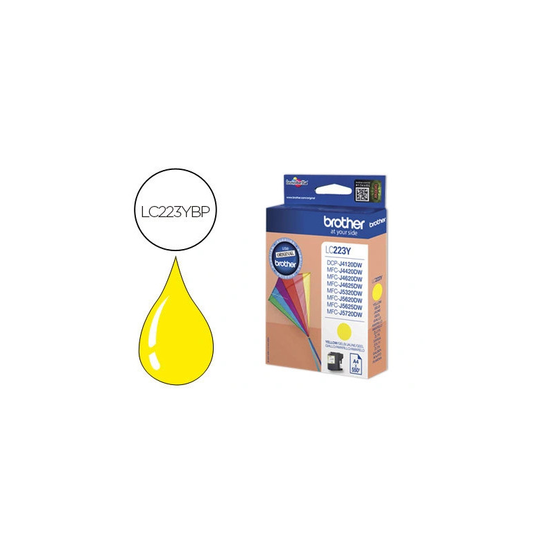 Cartouche brother jet d'encre originale lc223y couleur jaune