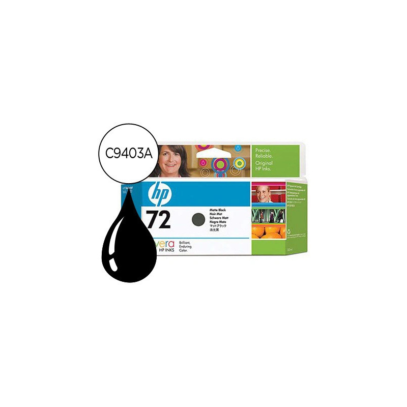 Cartouche hp 72 pour designjet t610/1100 couleur noir 2400p