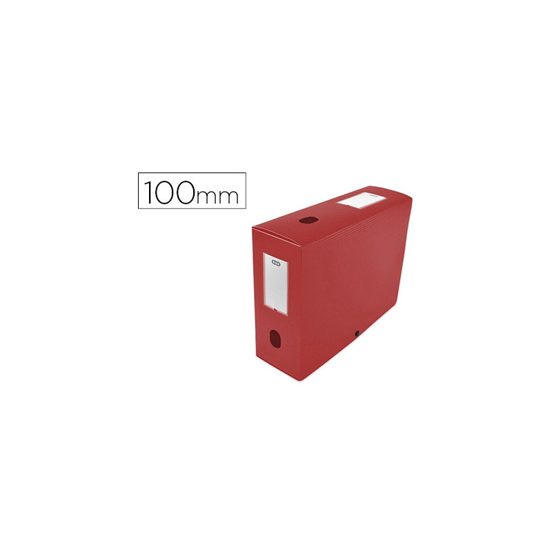 Boîte classement oxford memphis polypropylène 7/10e à plat 240x320mm dos 100mm bouton pression coloris rouge
