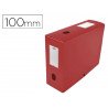 Boîte classement oxford memphis polypropylène 7/10e à plat 240x320mm dos 100mm bouton pression coloris rouge