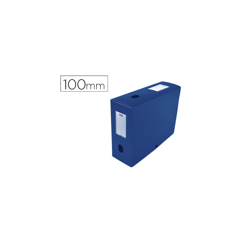 Boîte classement oxford memphis polypropylène 7/10e à plat 240x320mm dos 100mm bouton pression coloris bleu