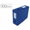 Boîte classement oxford memphis polypropylène 7/10e à plat 240x320mm dos 100mm bouton pression coloris bleu