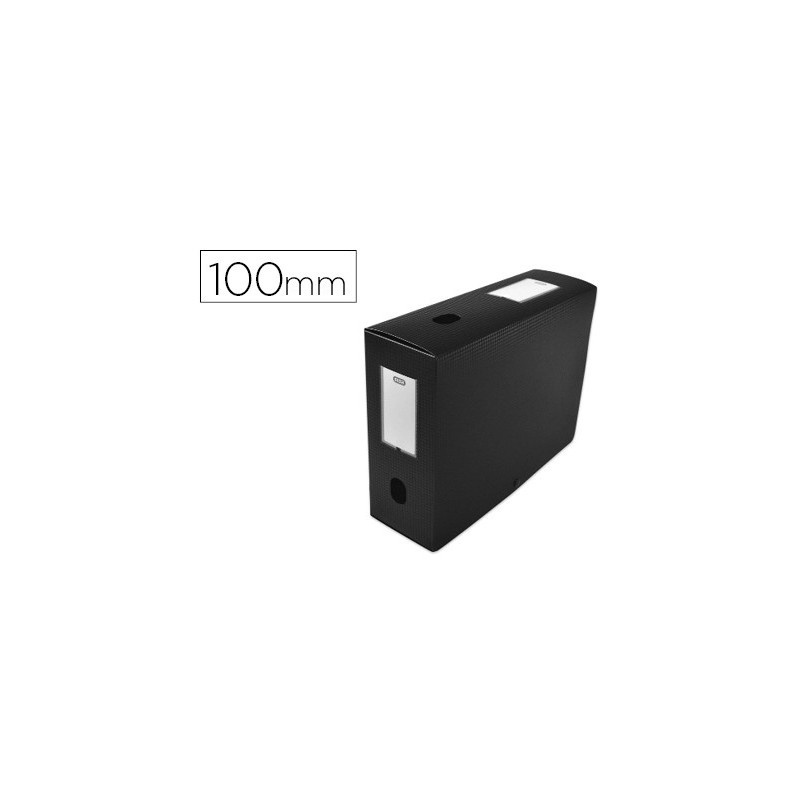 Boîte classement oxford memphis polypropylène 7/10e à plat 240x320mm dos 100mm bouton pression coloris noir