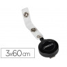 Enrouleur q-connect 60cm avec pince métallique pour badges 30x60mm
