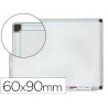 Tableau q-connect magnétique émaillé 800 degrés vitrifié cadre aluminium porte-marqueurs 60x90cm coloris blanc