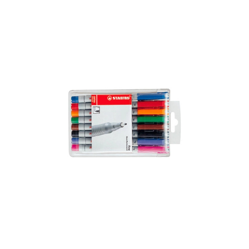 Stylo-feutre stabilo ohp pen soluble pointe fine 0.7mm multi-supports effaçable grip ergonomique pochette assortie 8u