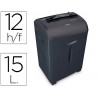 Destructeur q-connect q12cc automatique coupe croisée 5.6x55mm capacité 12f détruit trombones 15l 317x226x515mm 7.3kg