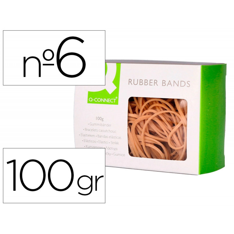 Bracelet caoutchouc q-connect n.6 60x2mm boîte fenêtre 100g